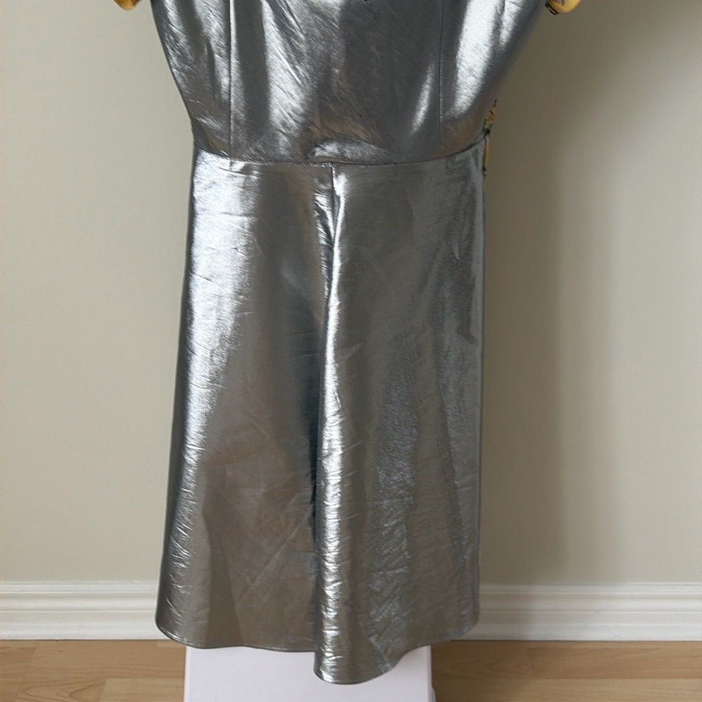 JUNYA WATANABE COMME DES GARCONS yellow silver floral print DRESS 2015, size L - Picture 10 of 14
